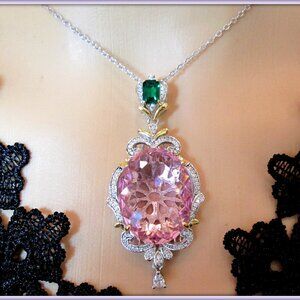 Romantic Pink Kunzite ] Necklaces For Women Jewelry Exquisite Fine Necklace